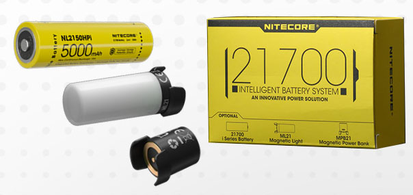 NITECORE 21700 5000mAh ペンライト＆USB2in1チャージシステムセット