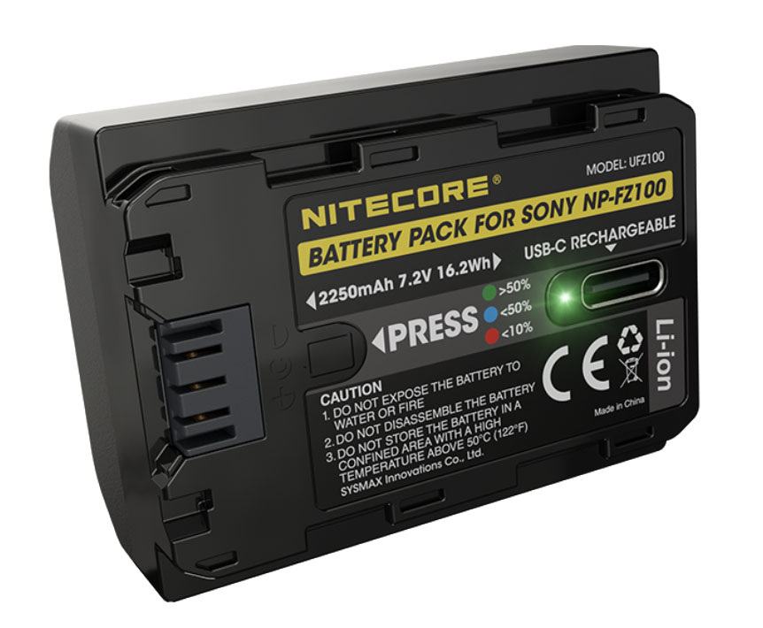 NITECORE UFZ100 Type-Cダイレクト充電バッテリー NP-FZ100互換