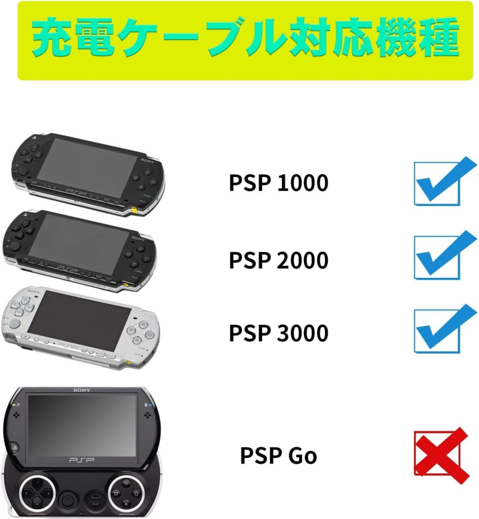 PSP 充電ケーブル USB => DC 丸ピン 外径4mm 内径1.7mm 長さ1.2m ■PSP-1000 PSP-2000 PSP-3000 対応-1