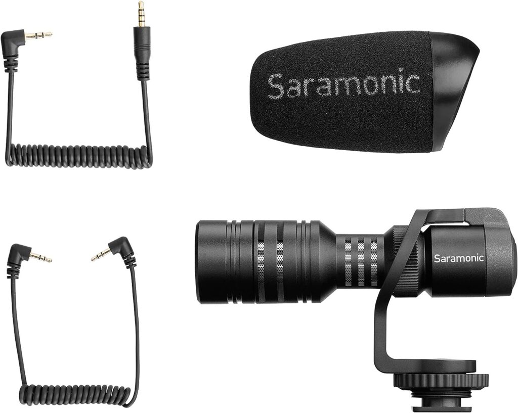 Saramonic Vmic ミニ 単方向オンカメラ グースネック コンデンサー ショットガンマイク ショックマウント付き デジタル一眼レフカメラ ビデオカメラ用 Vlog/収録など-2