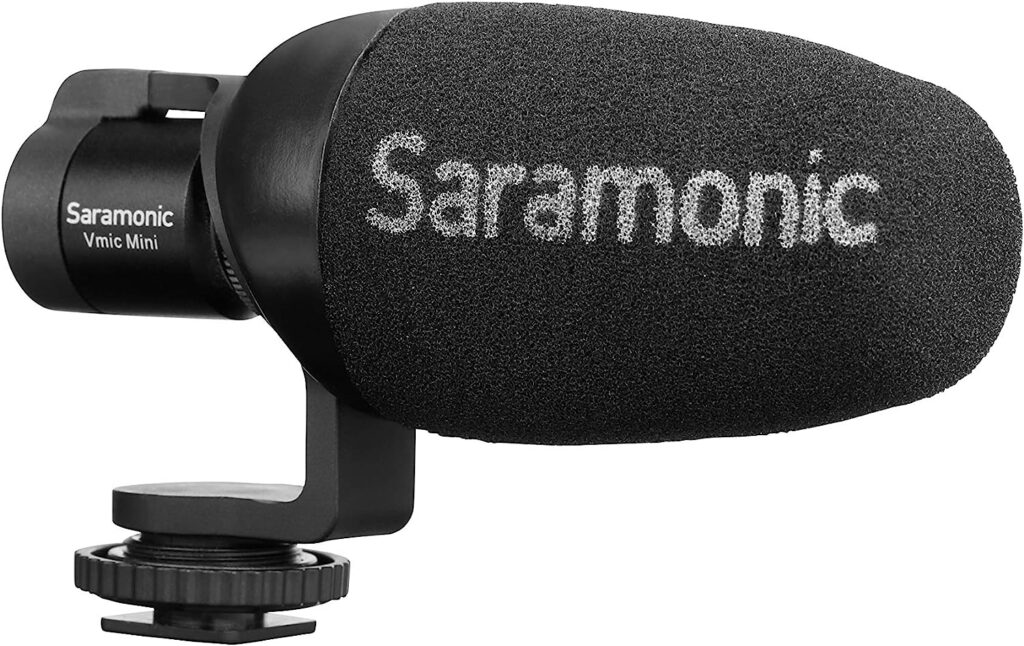 Saramonic Vmic ミニ 単方向オンカメラ グースネック コンデンサー ショットガンマイク ショックマウント付き デジタル一眼レフカメラ ビデオカメラ用 Vlog/収録など-4