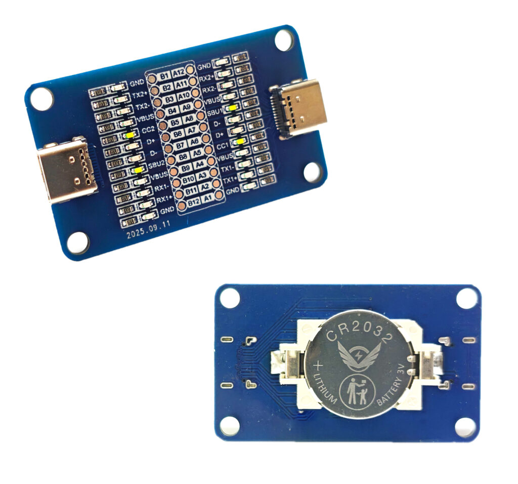 24pin対応■Type-Cケーブル結線検出モジュールボード「XA-TCCHK01」LEDインジケータで簡単に診断 USB-C フルスペック結線テスター